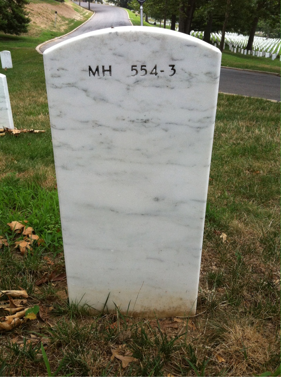 Back of headstone — Russell Boston