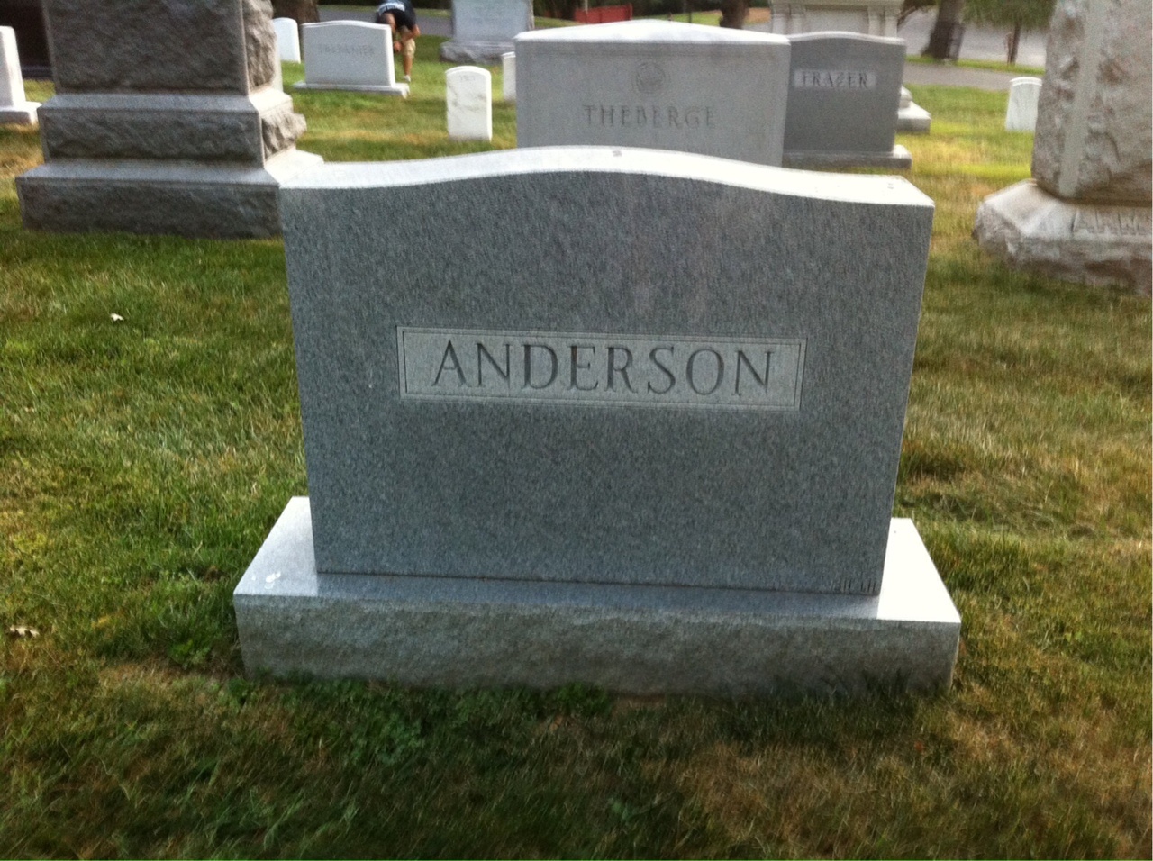 Back of headstone — Herbert Anderson