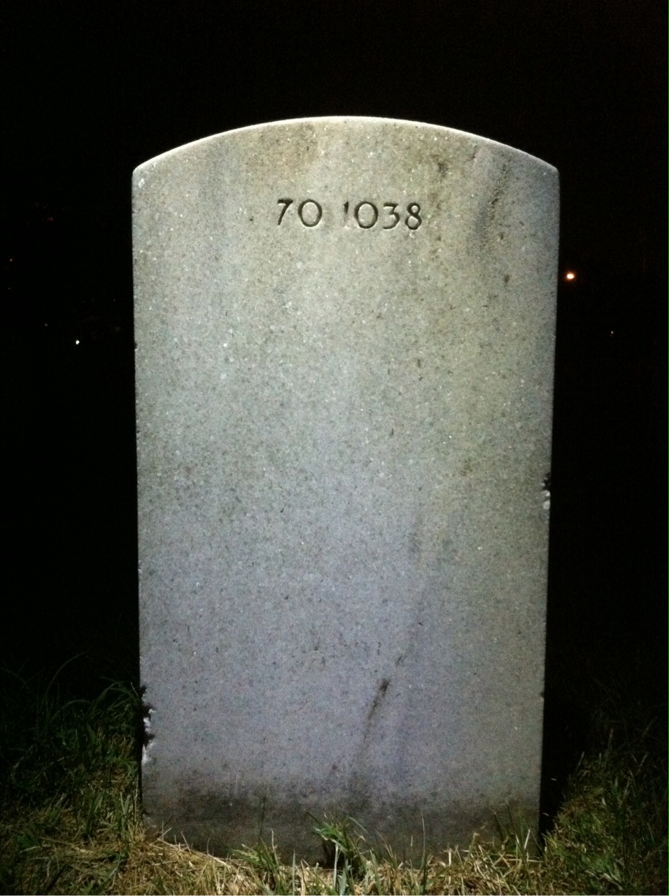 Back of headstone — Von Haskell Jones