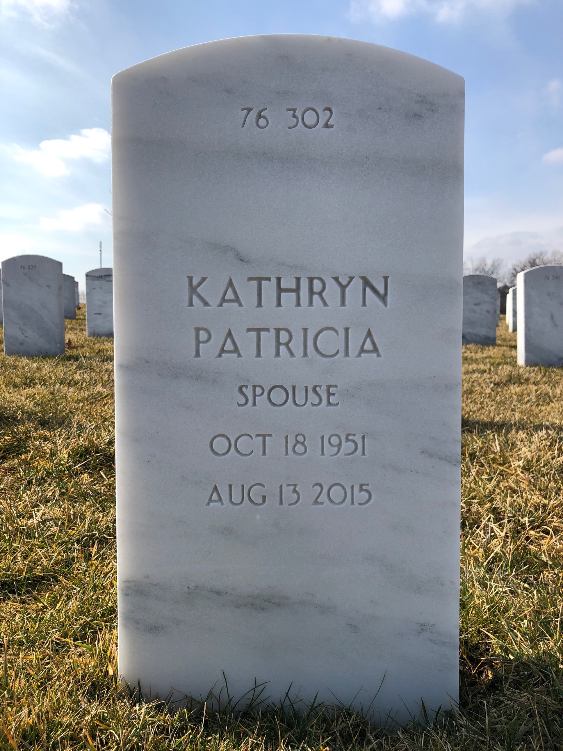 Back of headstone — Thomas Arthur Ryan