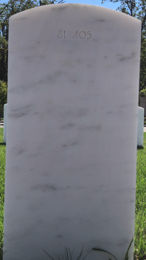 Back of headstone — William S Sellers