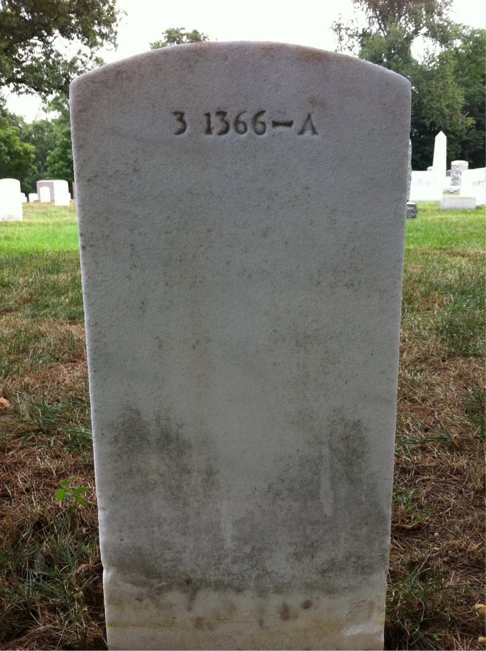 Back of headstone — George Mott