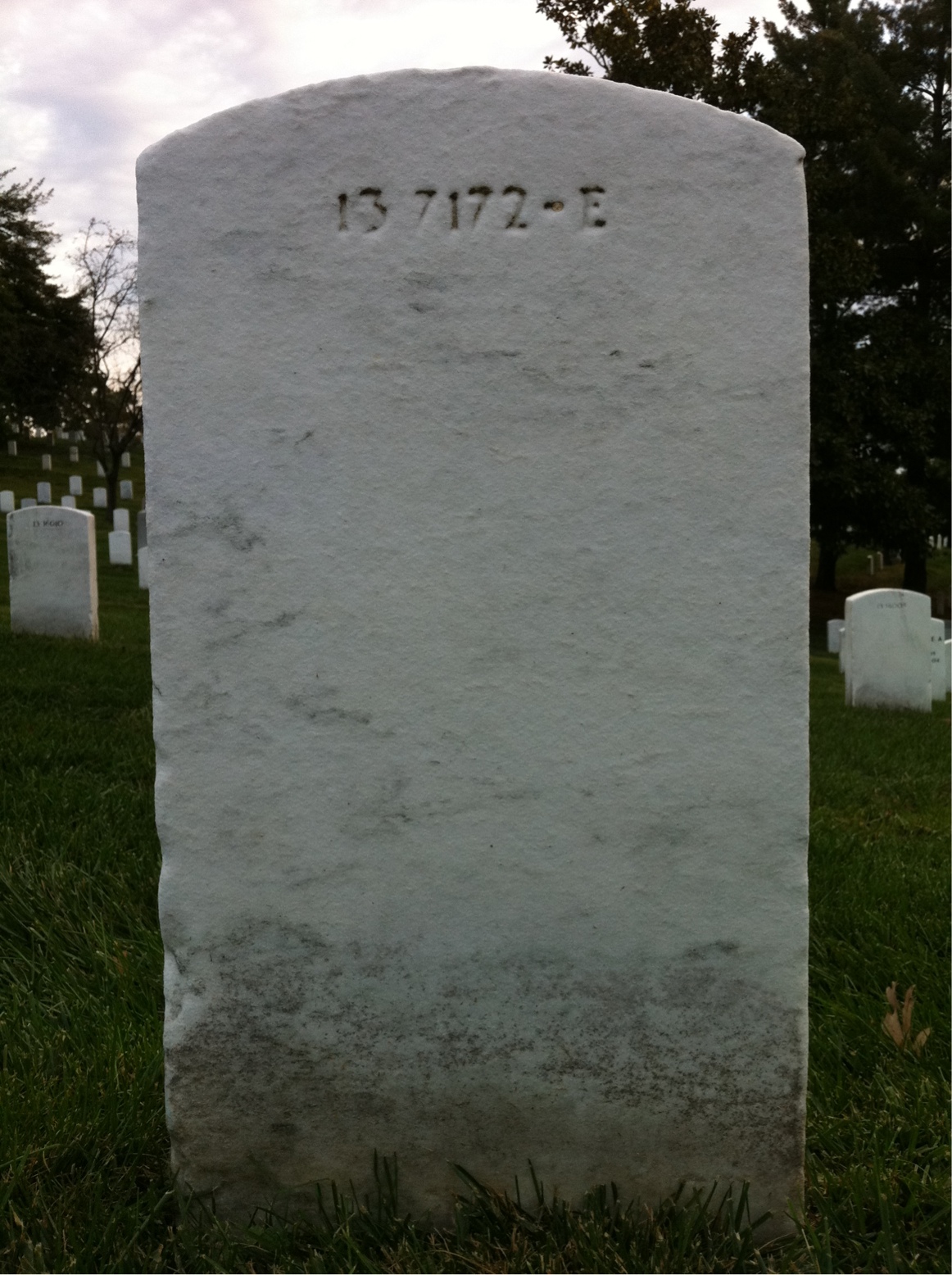 Back of headstone — William Bacon