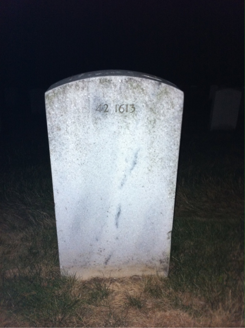 Back of headstone — William A Jones