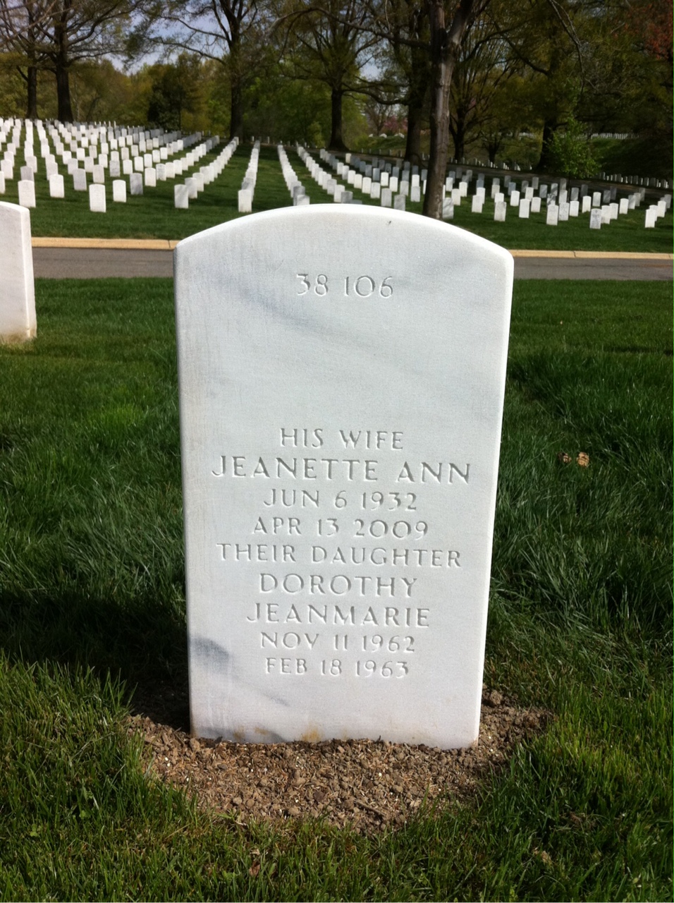 Back of headstone — John Deane