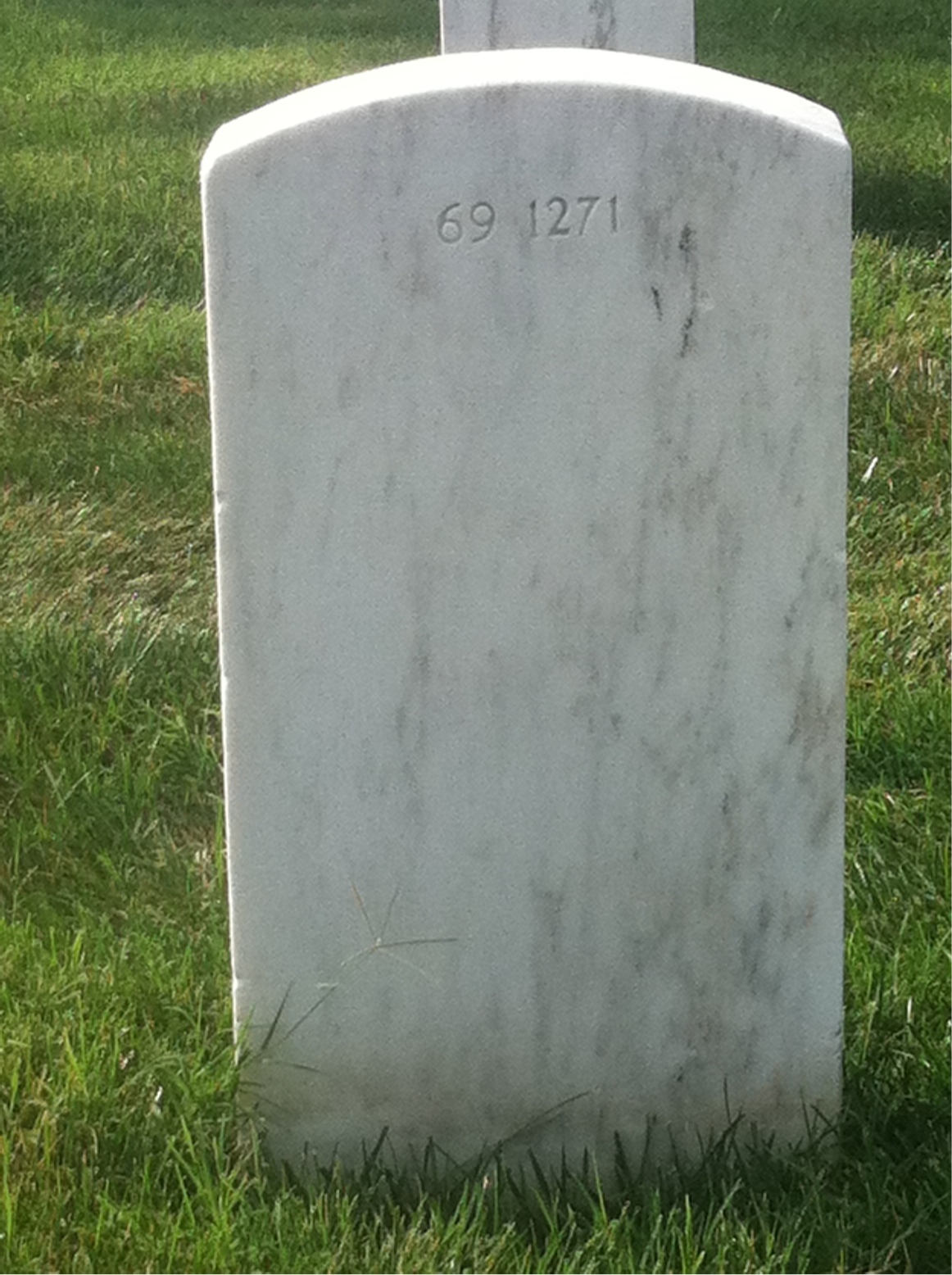 Back of headstone — James Morton