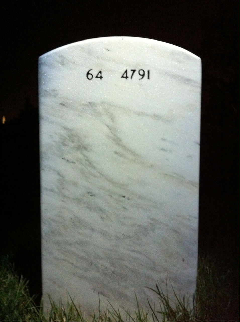 Back of headstone — Edwin Finney
