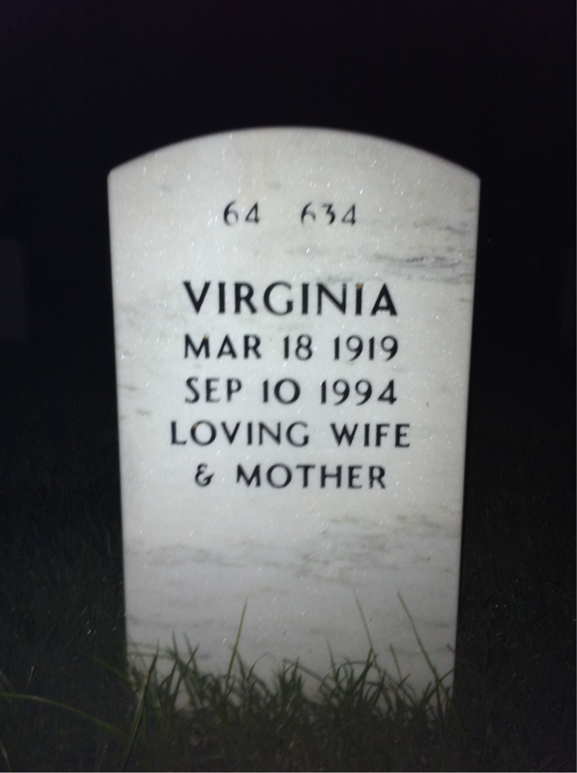 Back of headstone — Harold Sewell