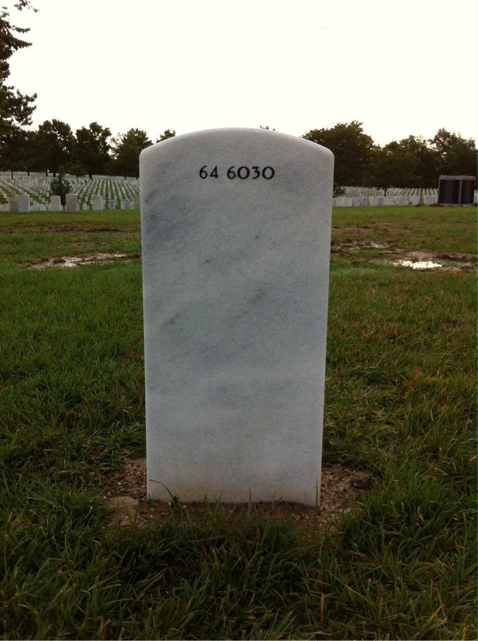 Back of headstone — Gordon Adams