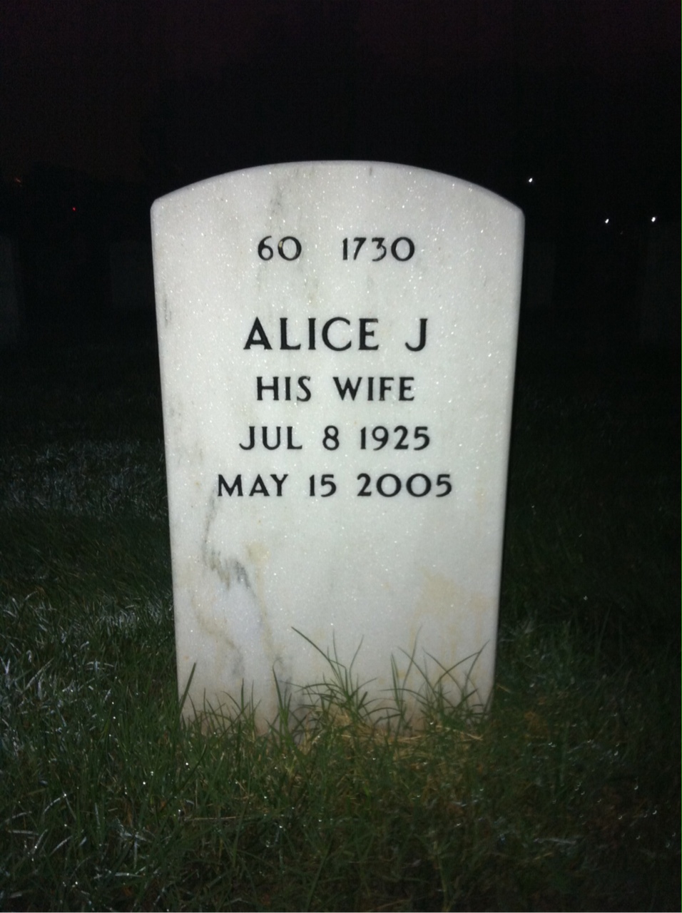 Back of headstone — Aubrey Shelton
