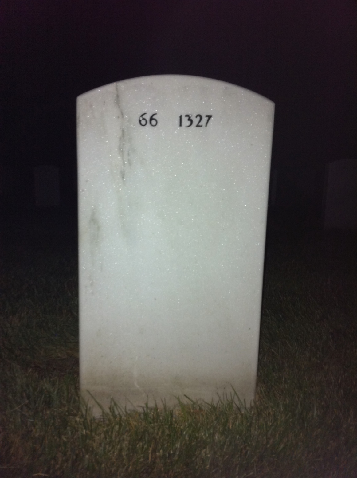Back of headstone — Frank Kwoka
