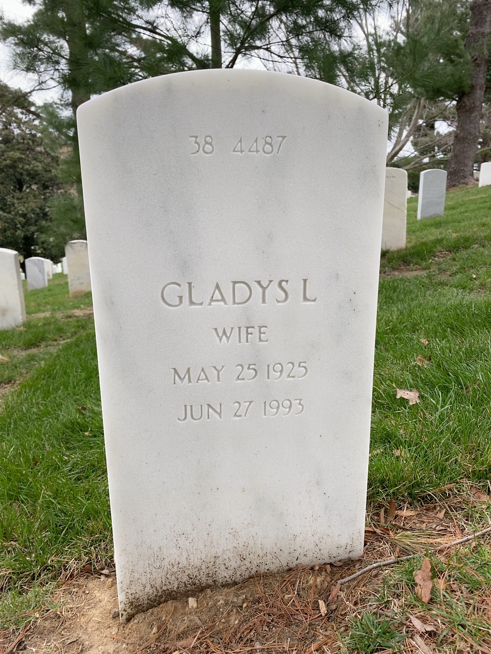 Back of headstone — Ellwood Growden