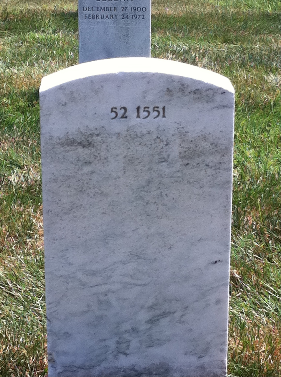 Back of headstone — Frank Mondi