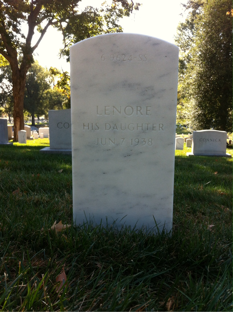 Back of headstone — Clinton Amorous