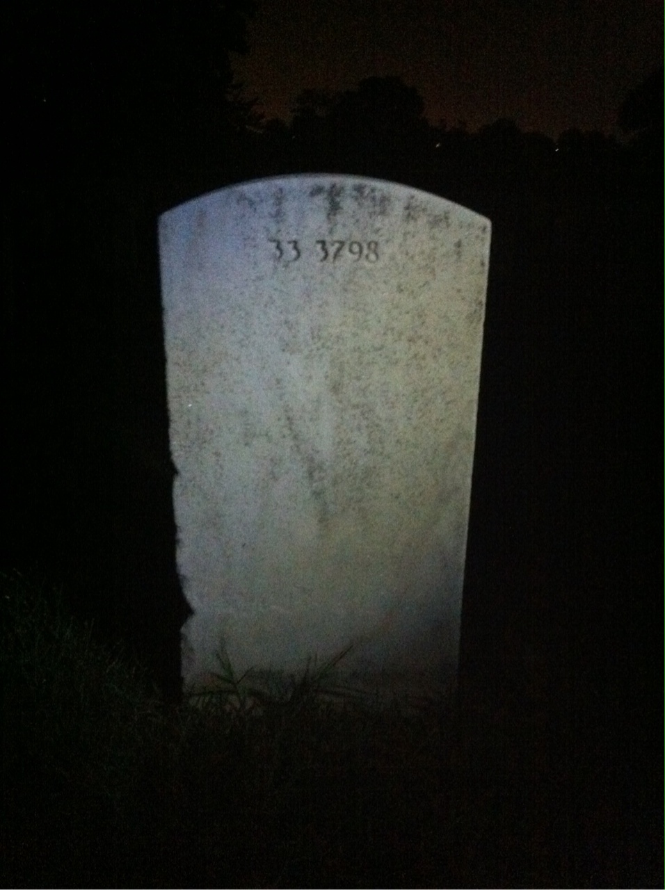 Back of headstone — Jesse Moore