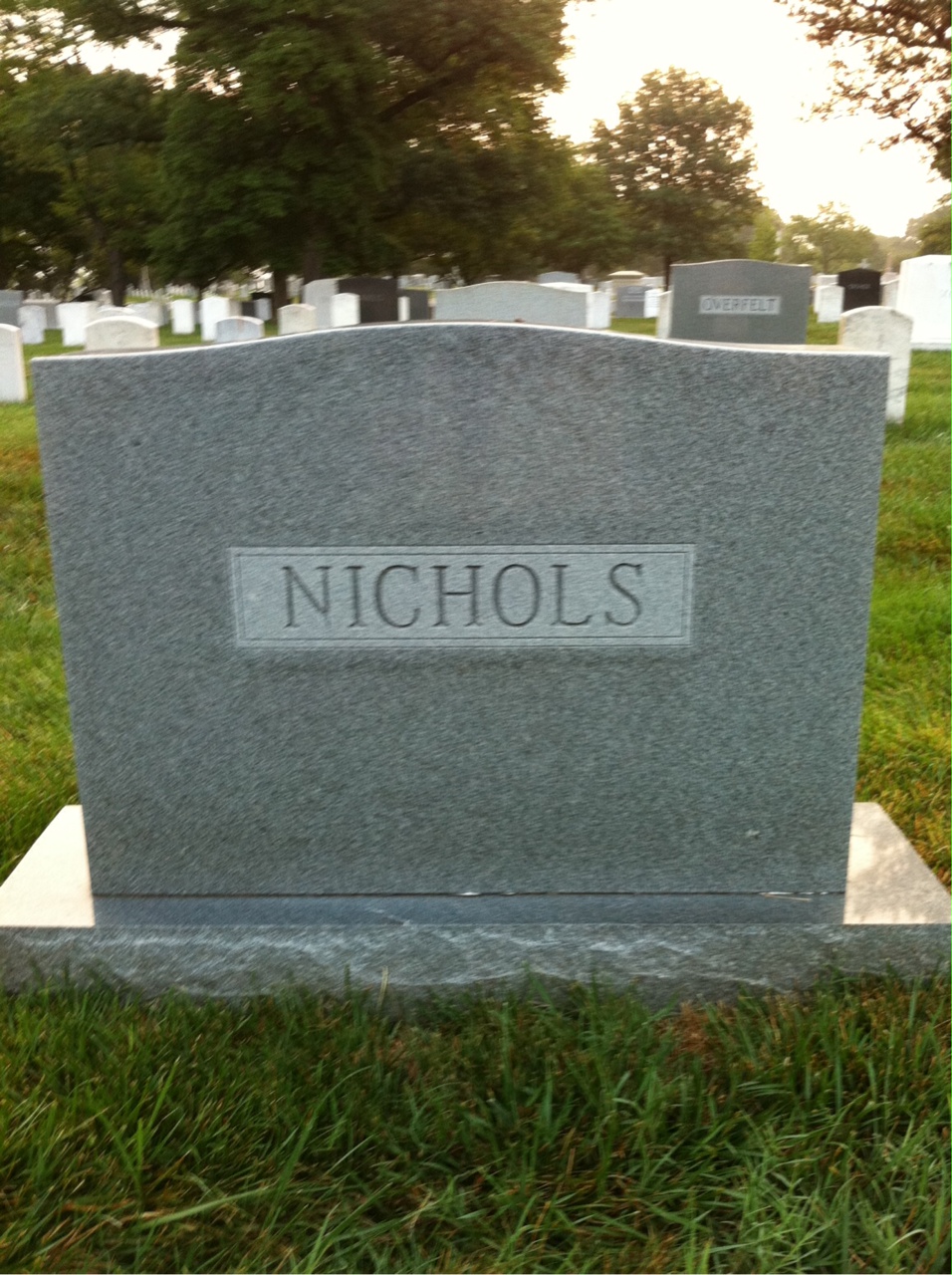 Back of headstone — Andrew Nichols