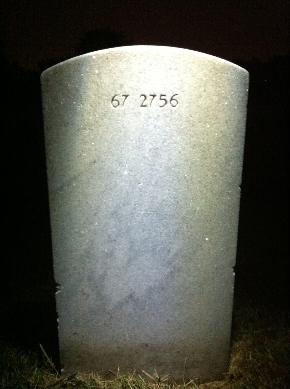 Back of headstone — Albert Adams