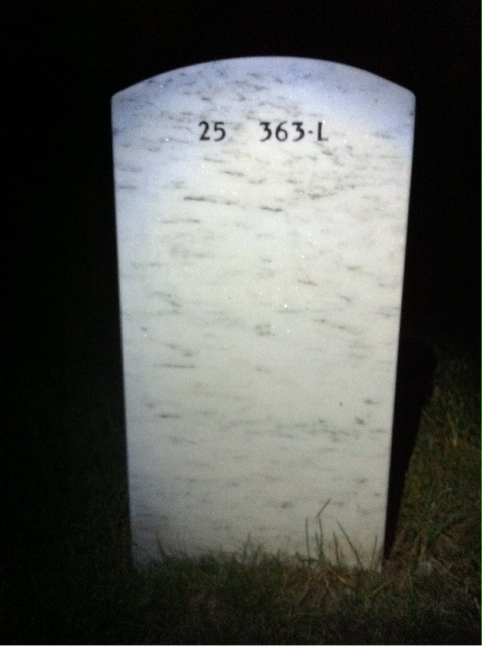 Back of headstone — Anthony Ballard