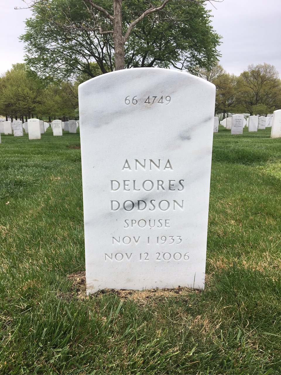 Back of headstone — Earle Sullivan