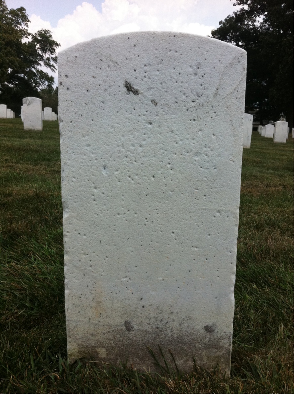 Back of headstone — John Banks