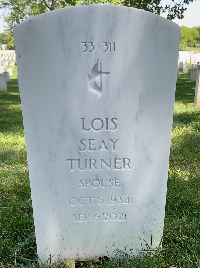 Back of headstone — Trevor Deree Turner
