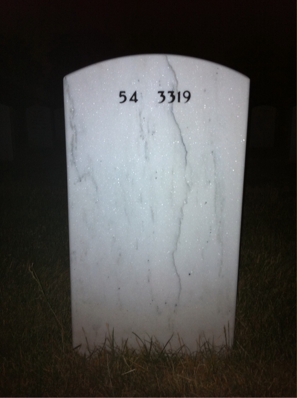 Back of headstone — Arthur Spafford