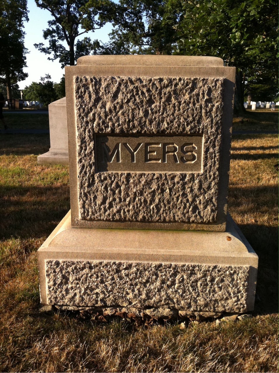 Back of headstone — William Myers