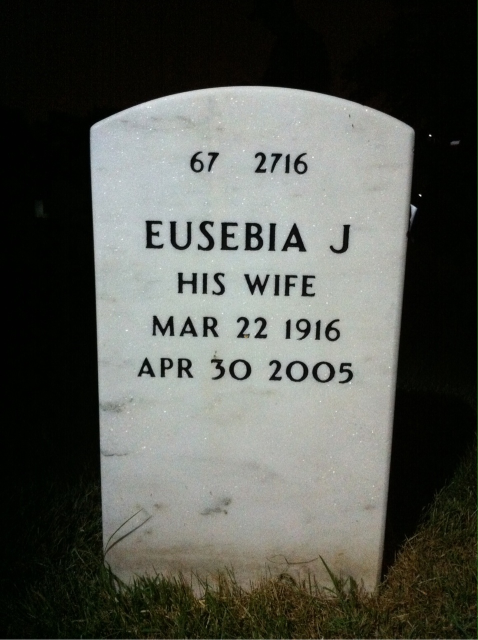 Back of headstone — Elias Miguelino