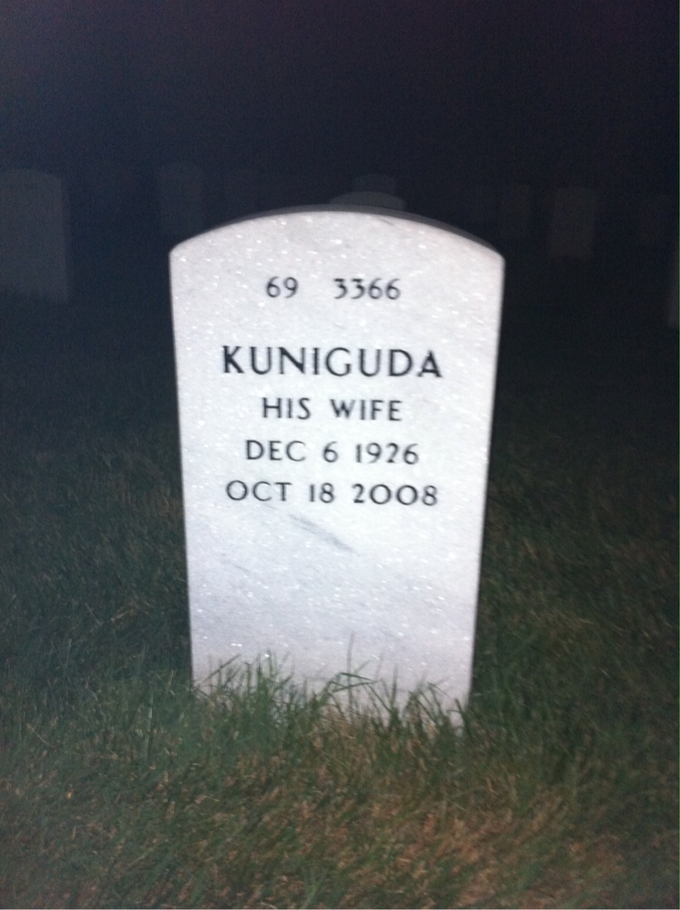 Back of headstone — Arthur Brown