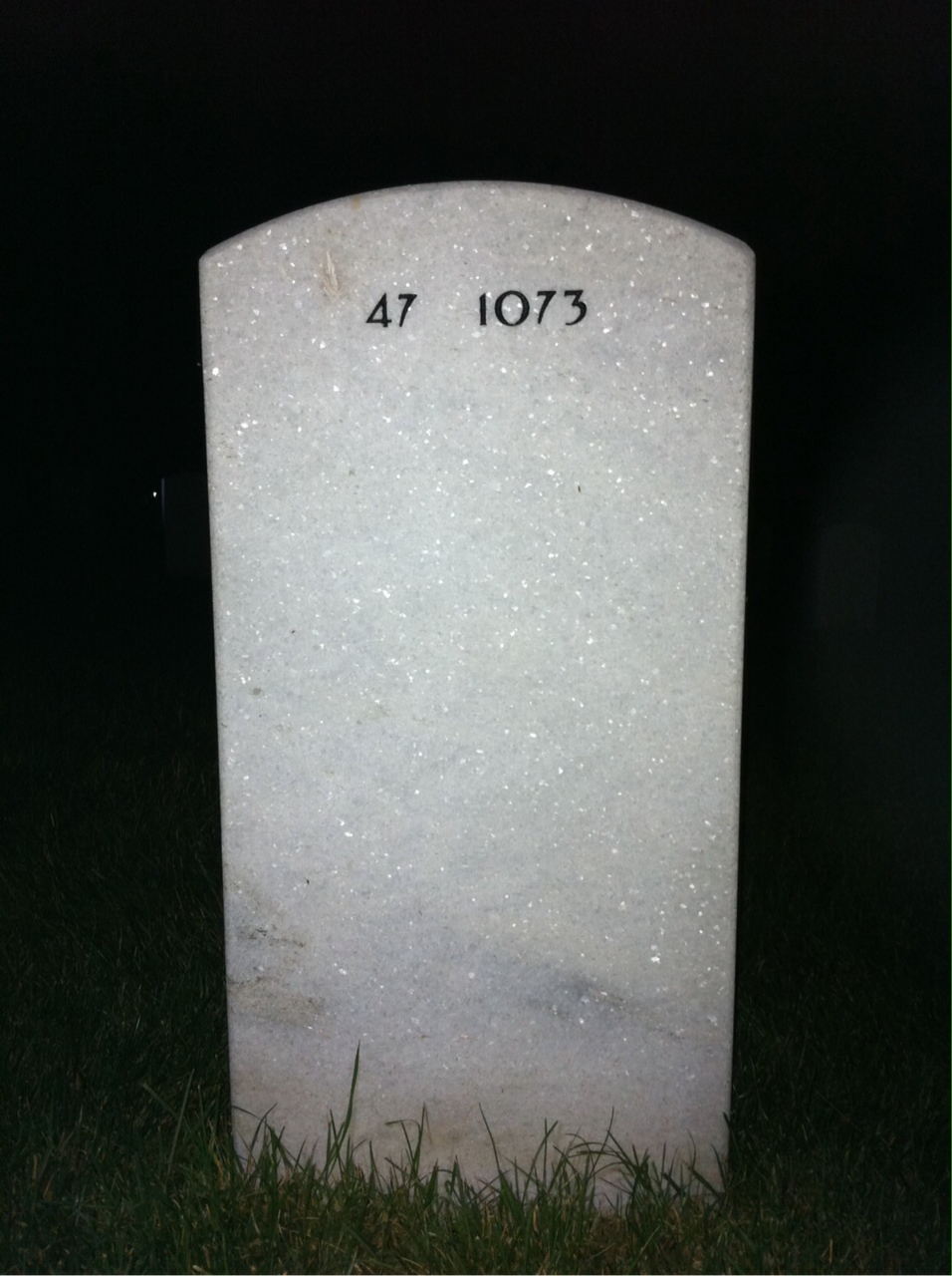 Back of headstone — Alma Mitchell