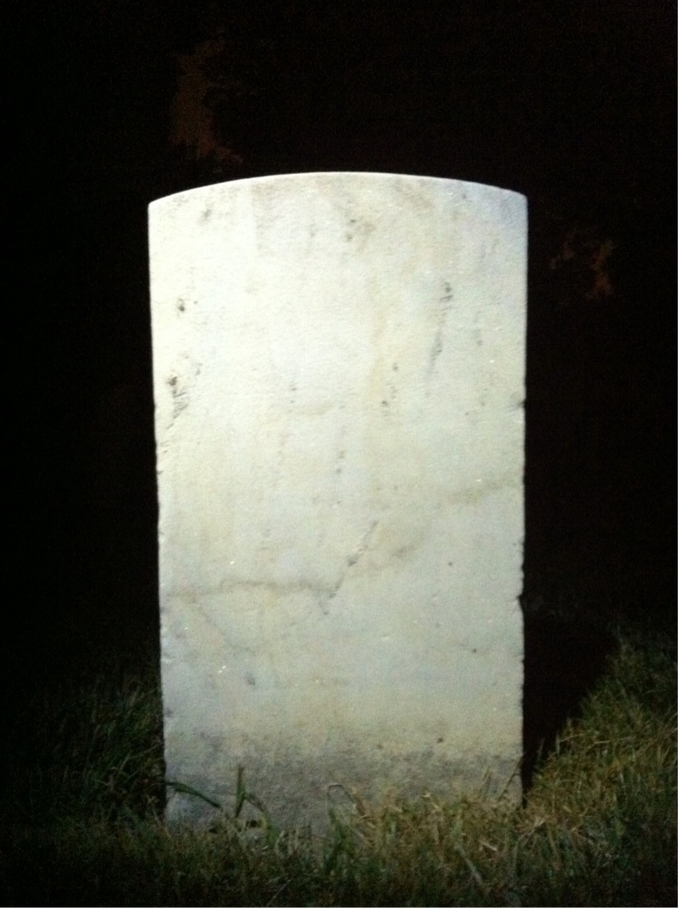 Back of headstone — Vincint Adams
