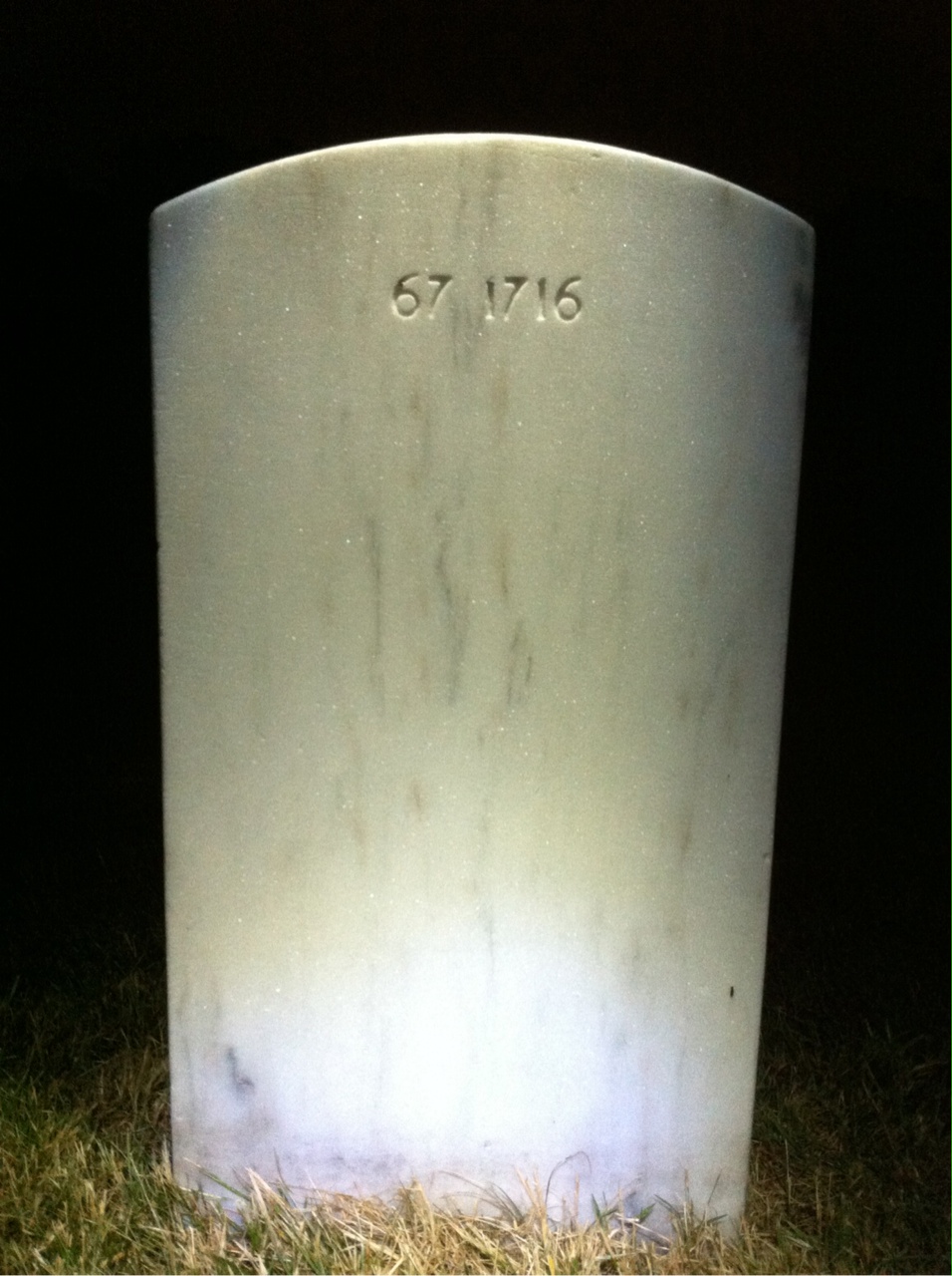 Back of headstone — Wayne J Powell