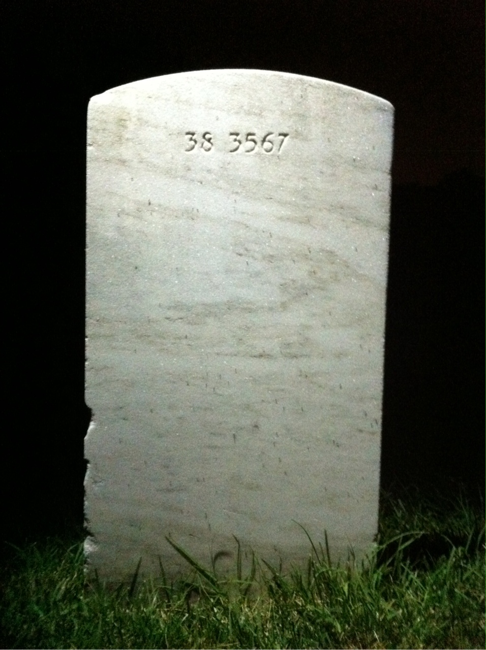 Back of headstone — Samuel Ashby