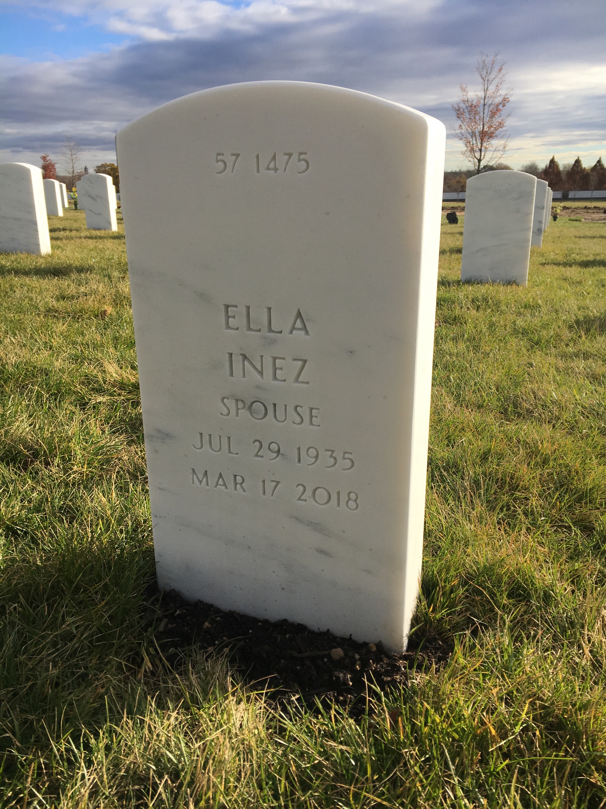 Back of headstone — William G Bradley