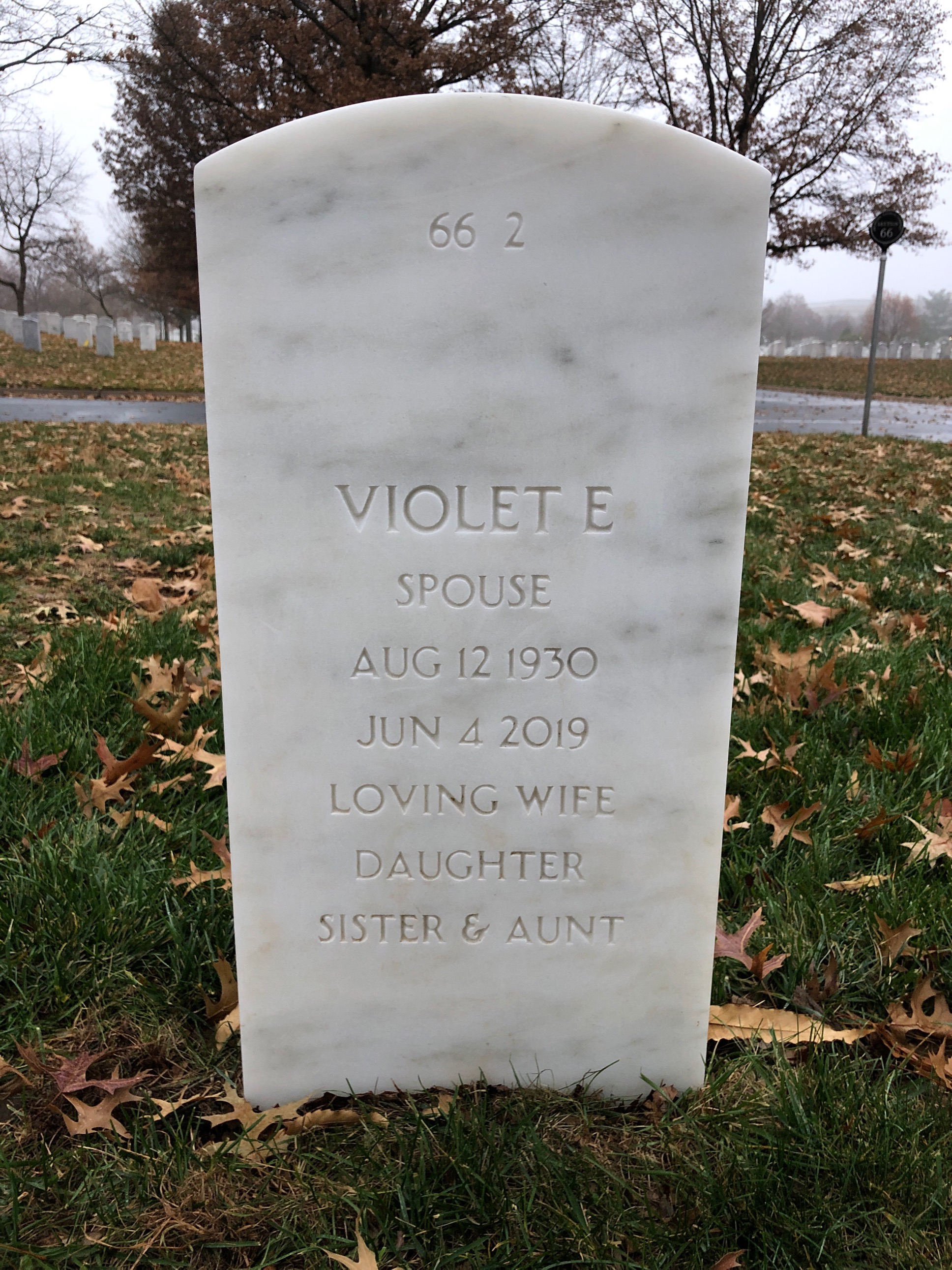 Back of headstone — Harvey Johnson