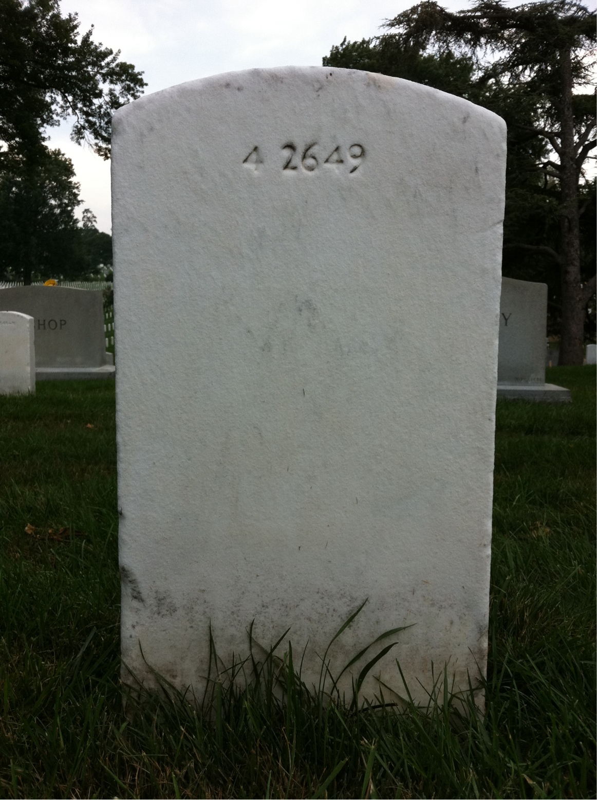 Back of headstone — Lee Morrison