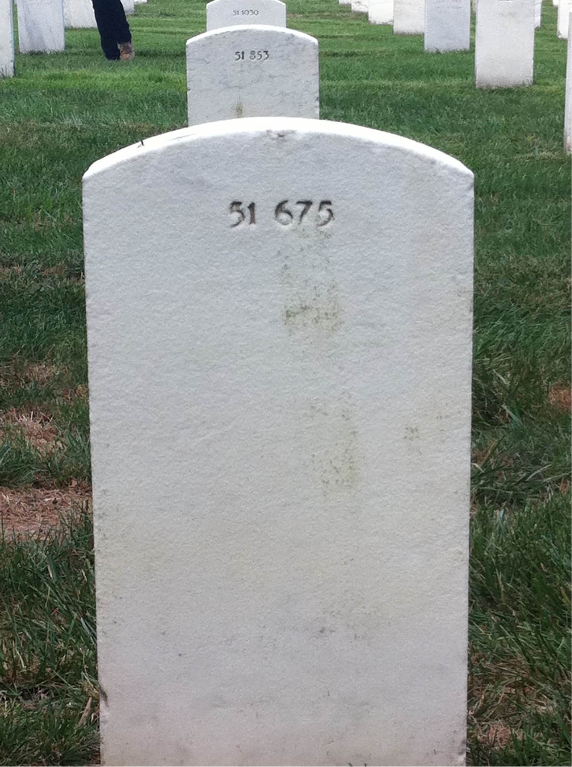 Back of headstone — John Arnold