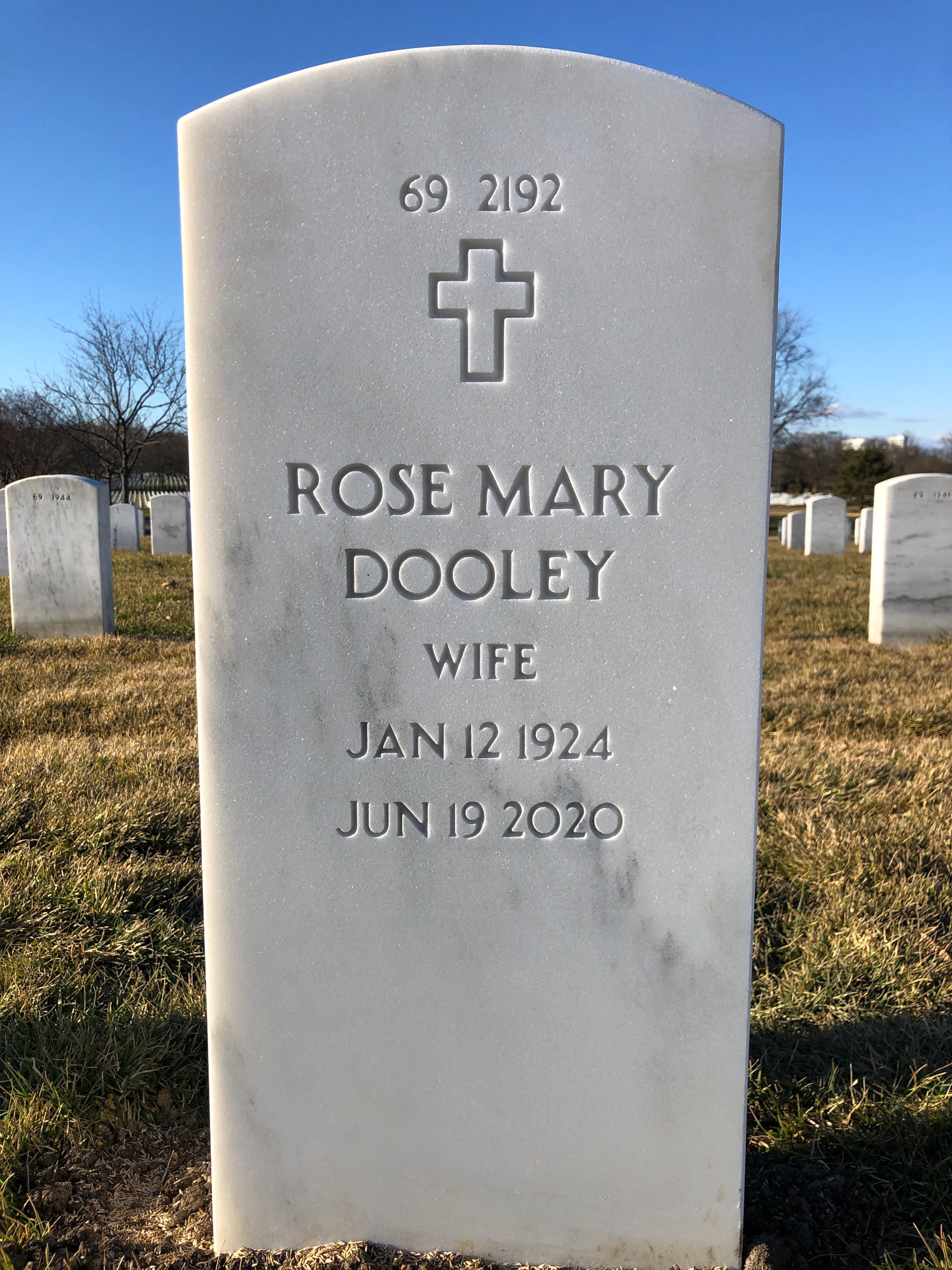 Back of headstone — Robert Dooley