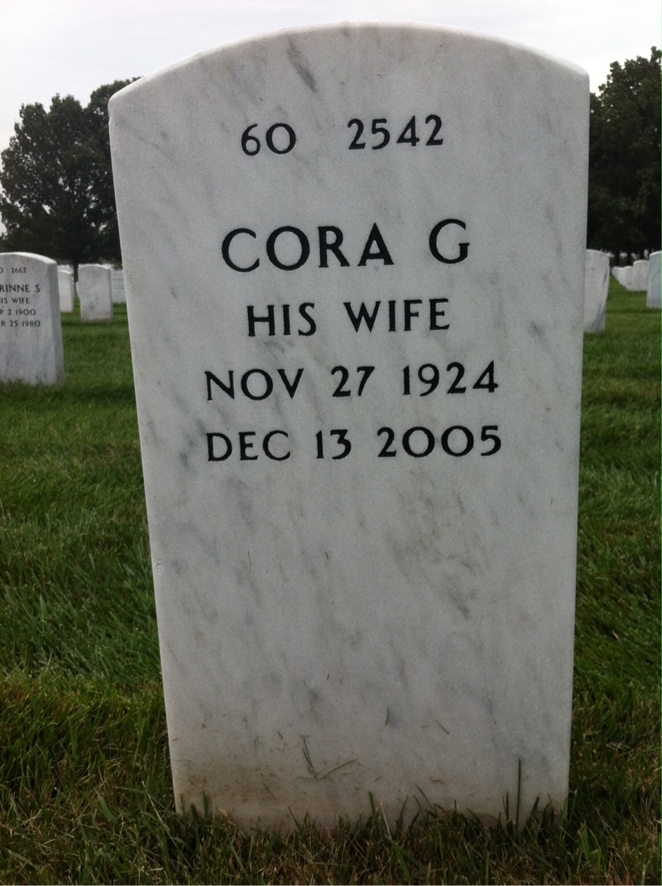 Back of headstone — George Patterson