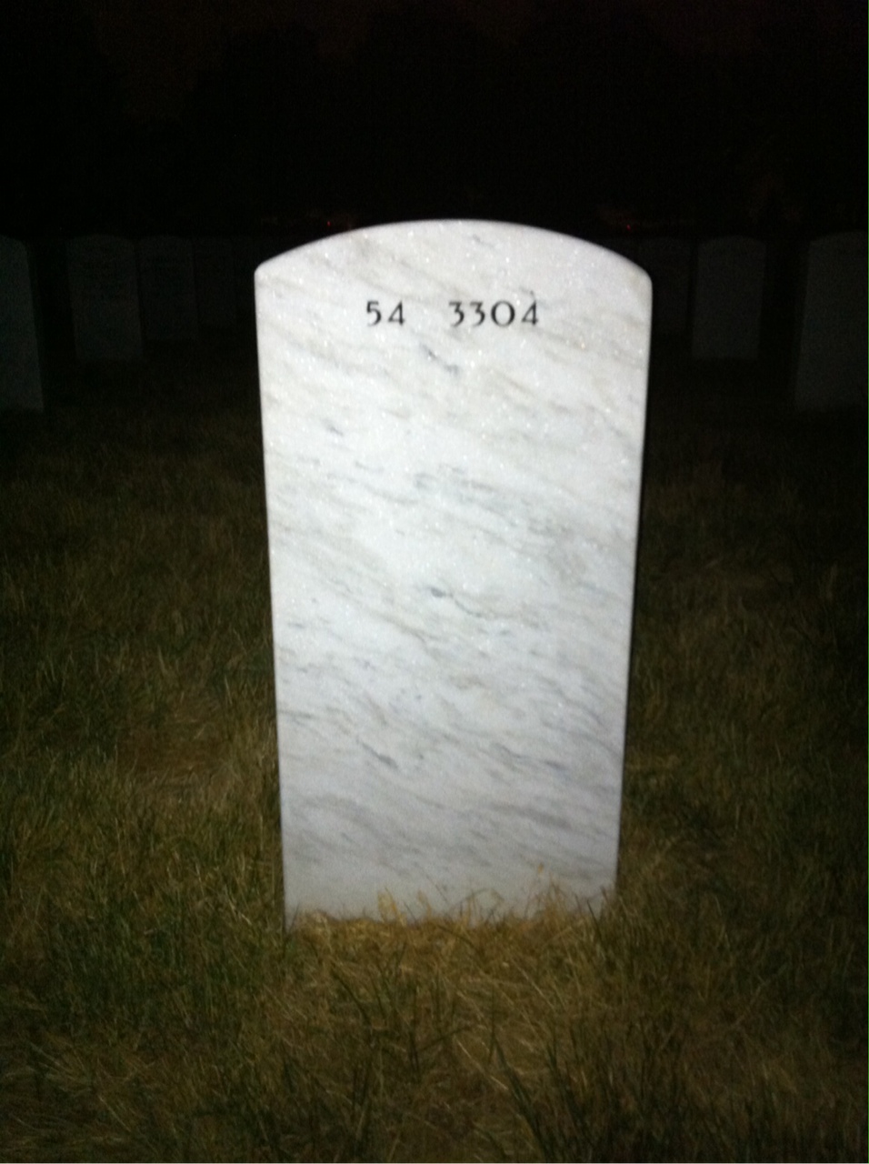 Back of headstone — Charles Dewey
