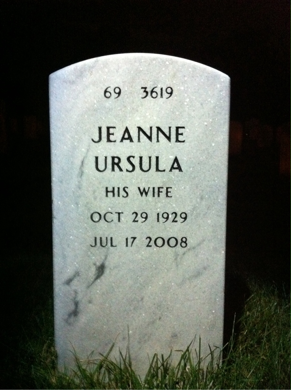 Back of headstone — Dale Potts