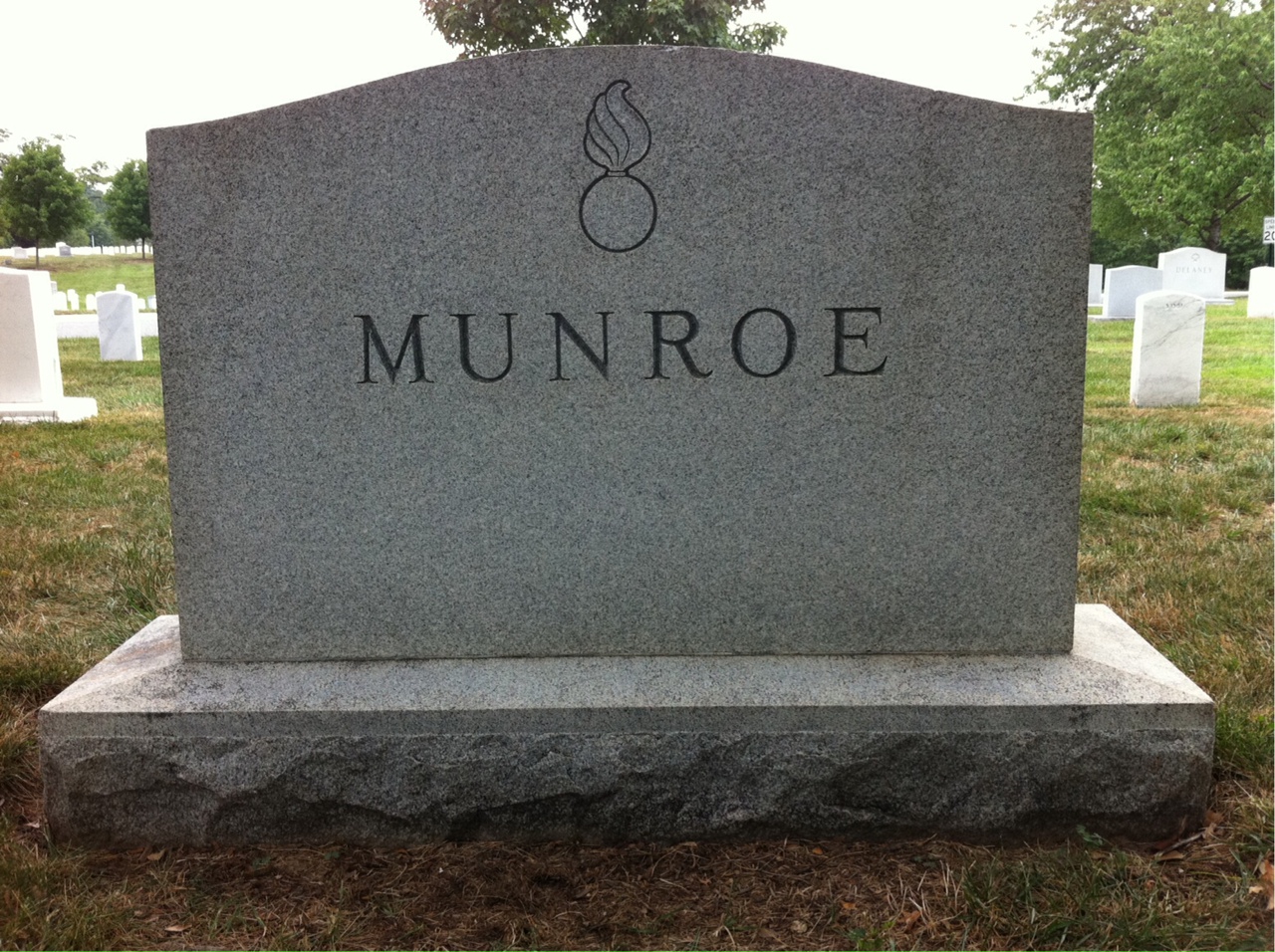 Back of headstone — John Munroe
