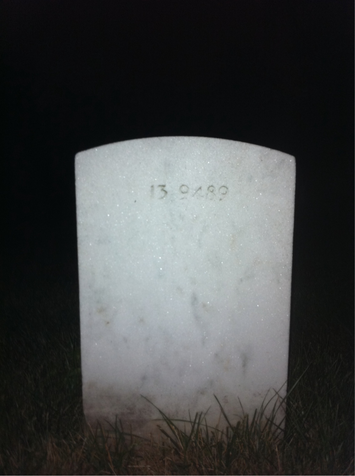 Back of headstone — George Moody