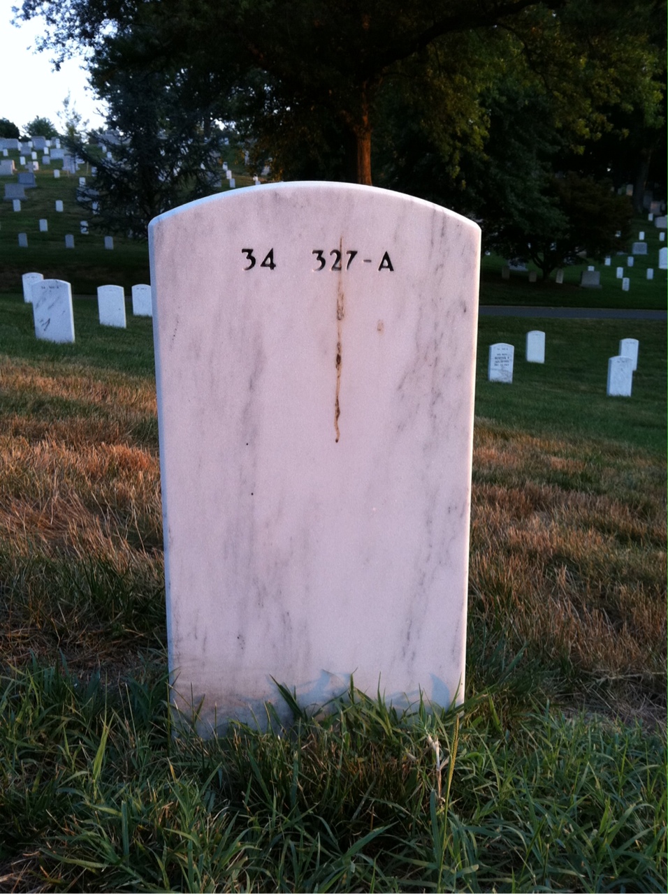 Back of headstone — William A Harbold