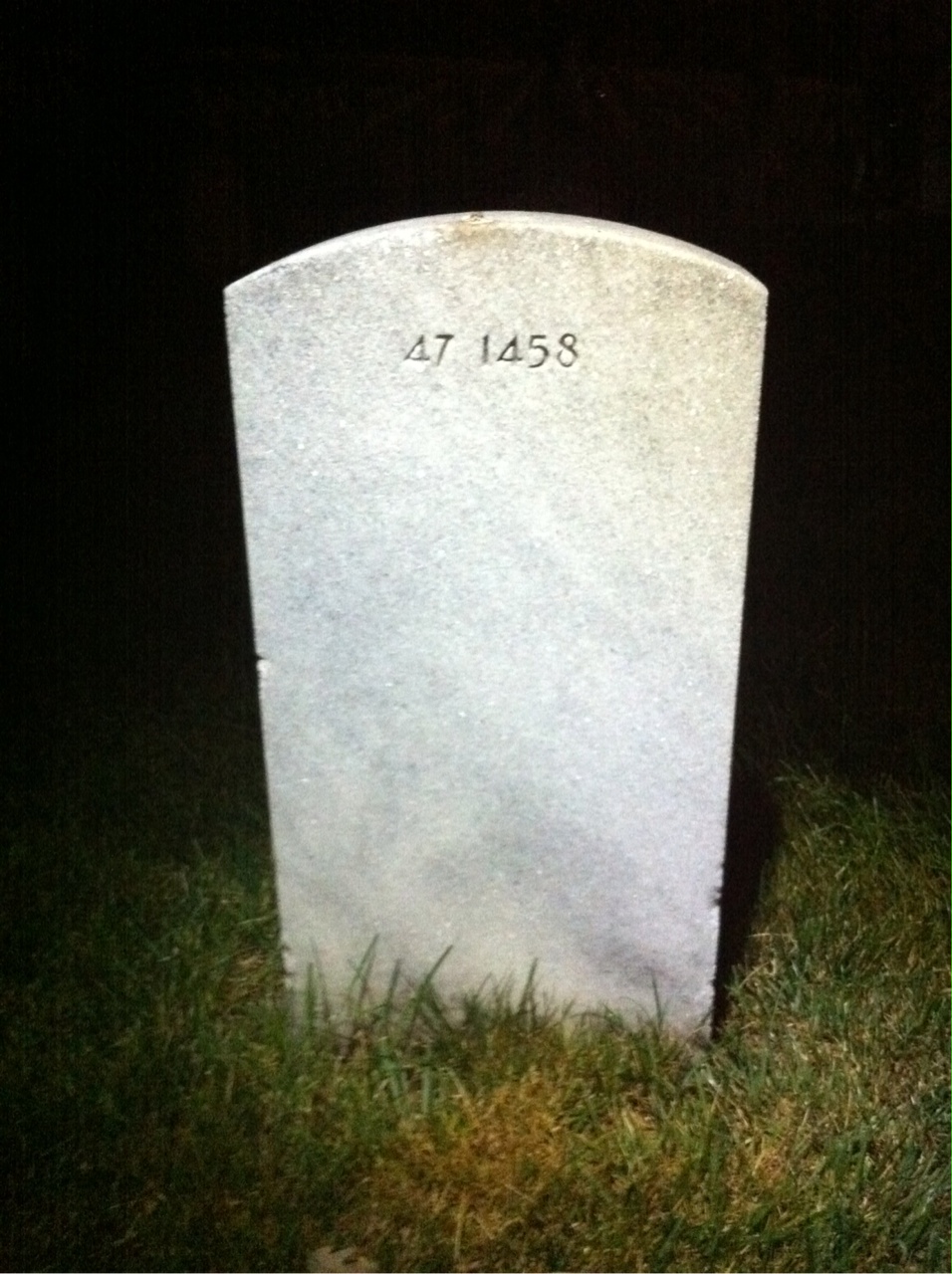 Back of headstone — John Anderson