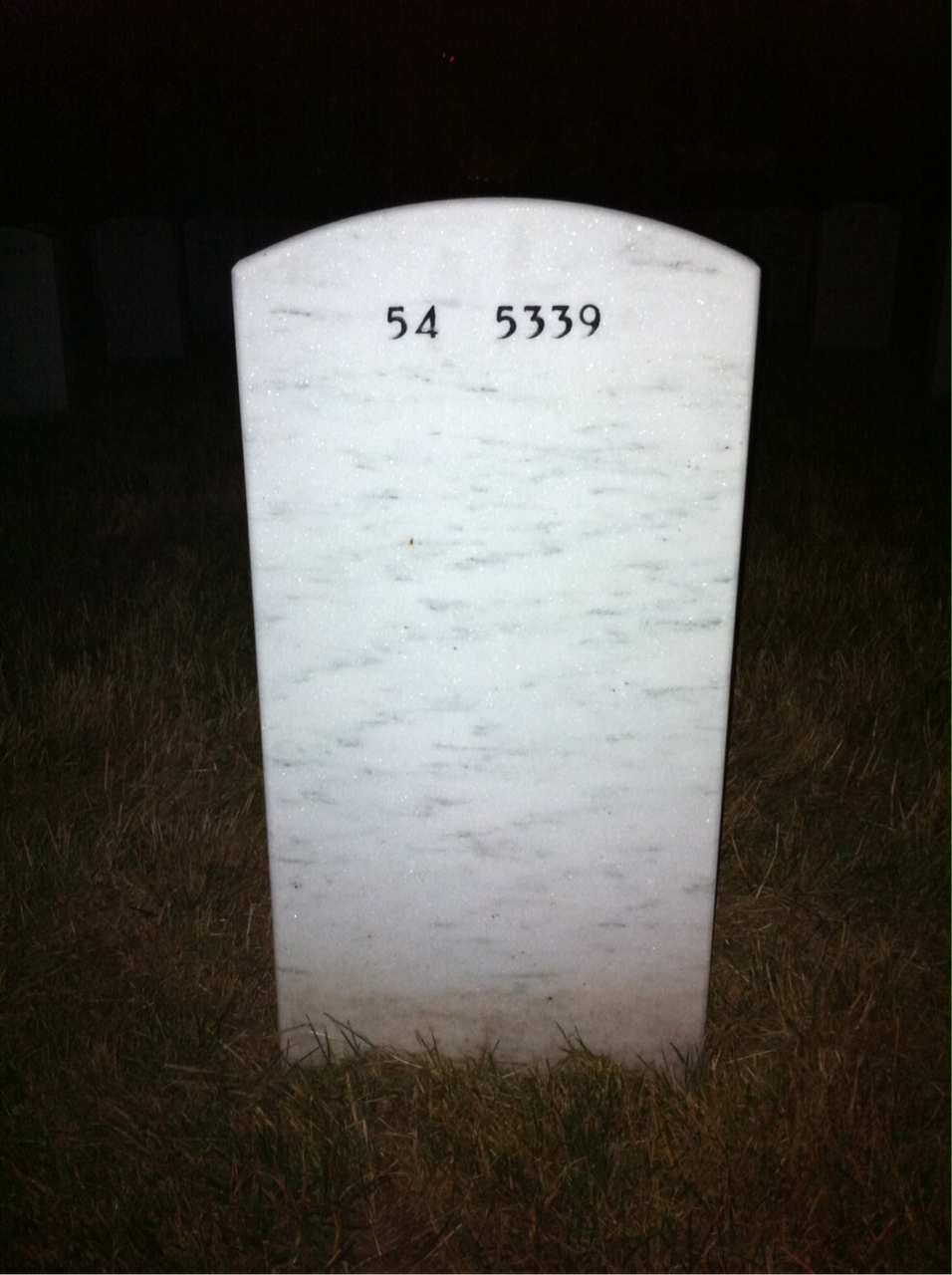 Back of headstone — John Kenney