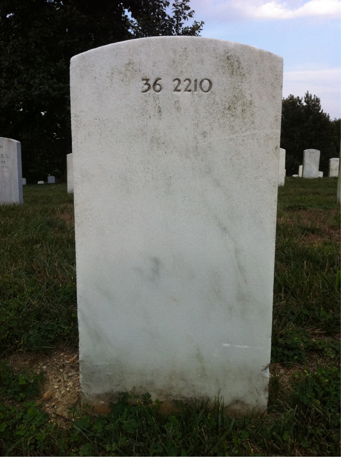 Back of headstone — Carl Benson