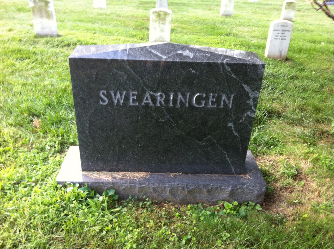 Back of headstone — Steven Van Swearingen