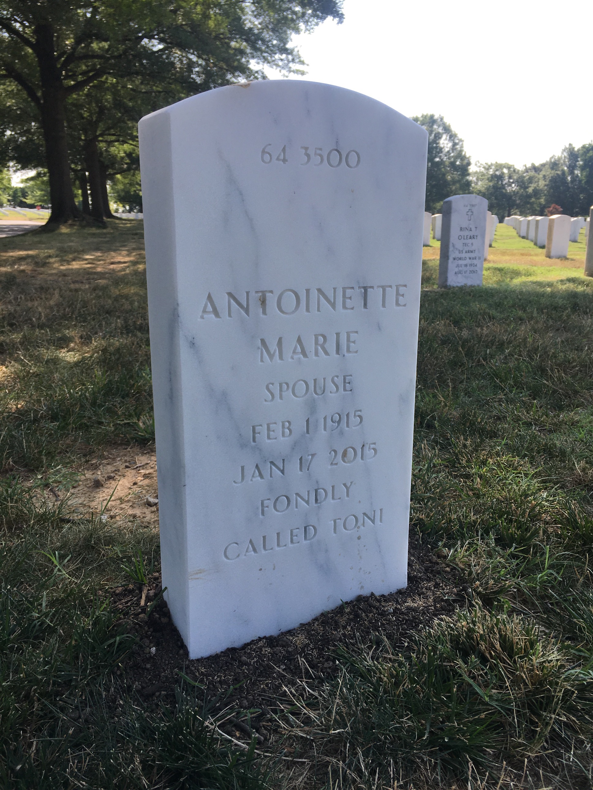 Back of headstone — Homer Stanton
