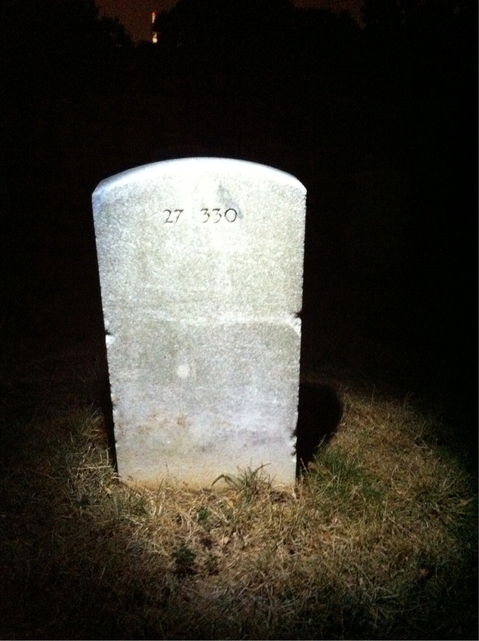 Back of headstone — John Myers